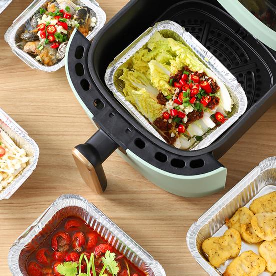 50 шт., поднос из фольги для барбекю, маслостойкие аксессуары для пропаривания, экологически чистая алюминиевая фольга, жестяная коробка, одноразовый поддон для капель, кухонный инструмент