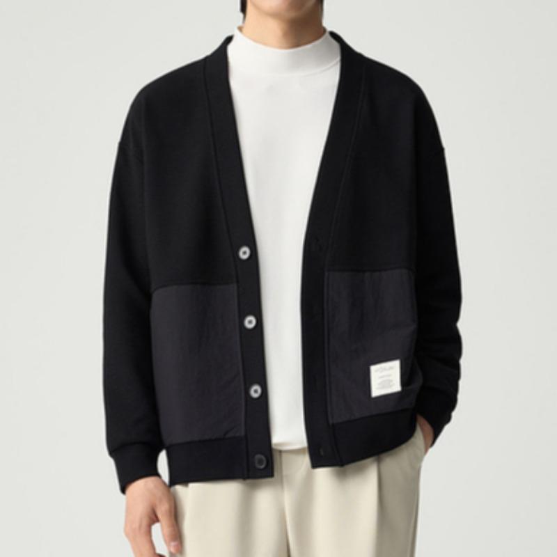 Весенний новый мужской простой свободный свитер с V-образным вырезом, кардиган, куртка