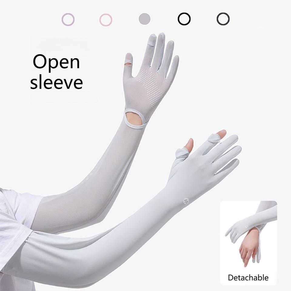 1Pair Ice Silk Sun Protection Sleeves Women Thin Cool UV Protection Arm Sleeves Summer Driving Cycling Men Women Unisex
