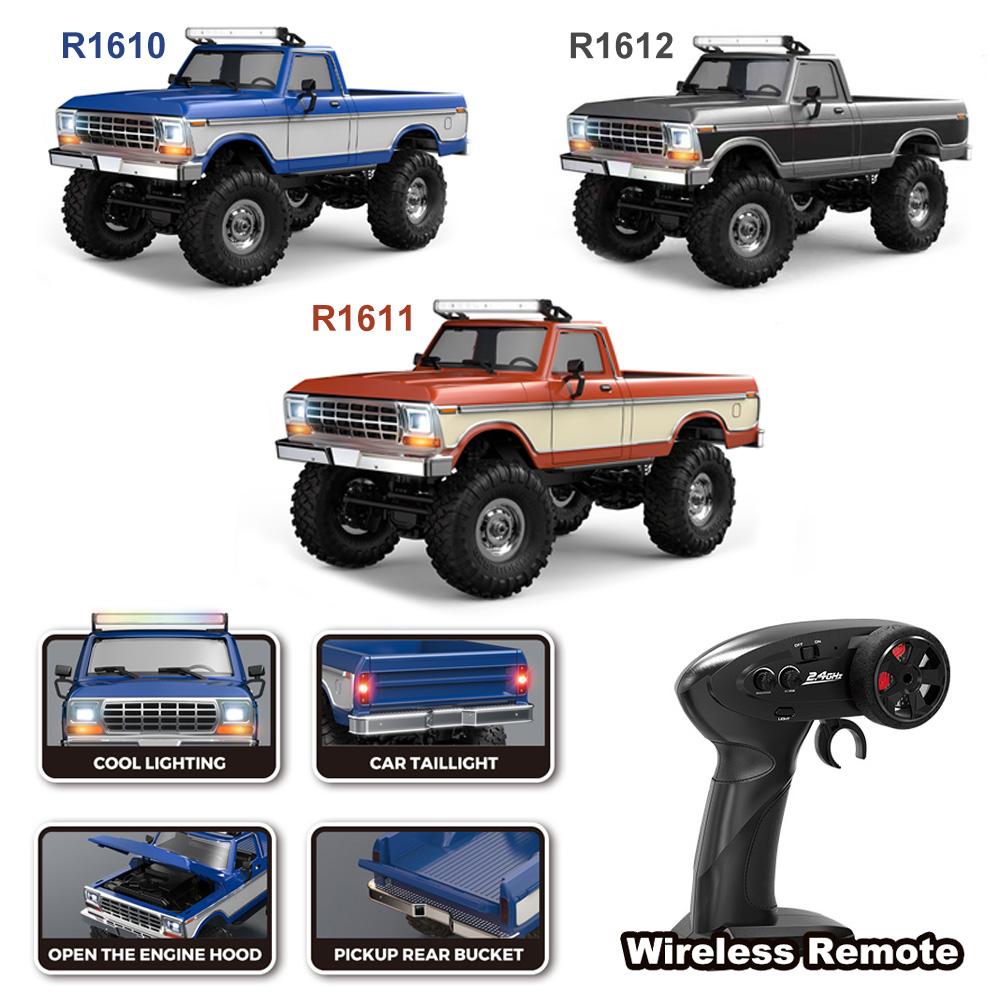 HB R1601 Радиоуправляемая машина 1:16 2.4G 4WD Внедорожные автомобили с дистанционным управлением со светодиодной подсветкой, грузовики-краулеры, модель транспортного средства для лазания, игрушки для детей и взрослых