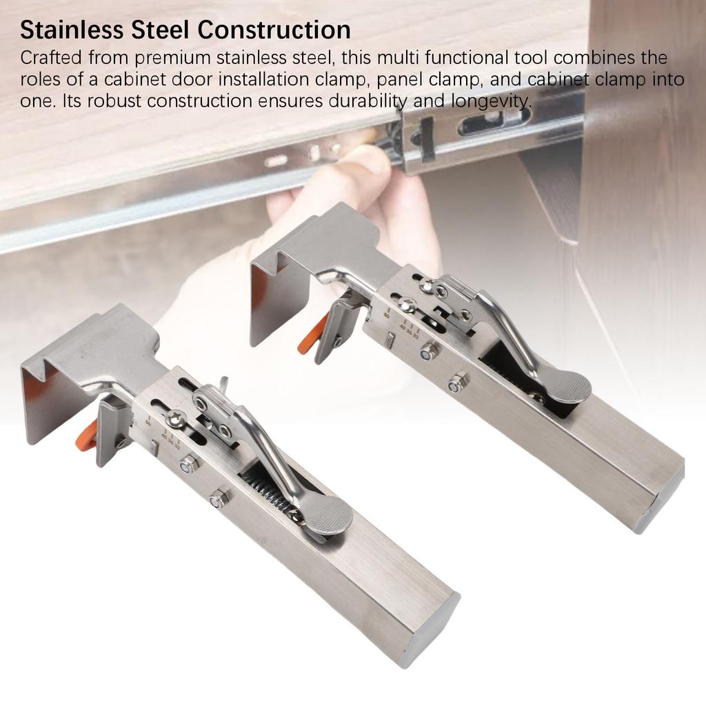 Drawer Front Installation Clamp Stainless Steel Adjustable Drawer Fixing Clamp with Bubble Level and Pencil