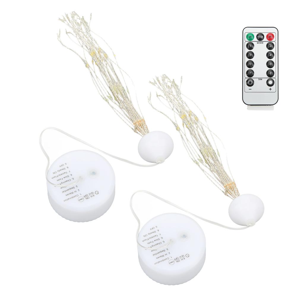 2Pcs LED Decorative Lights 8 Modes DIY Hanging Solar Decorative Lights with Remote Control for Outdoor Courtyard