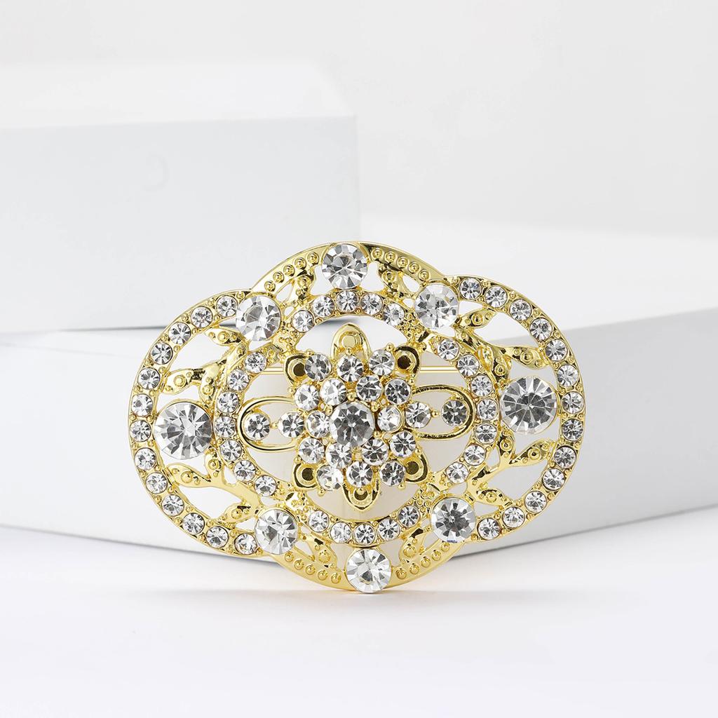 Exquisite And Fashionable Court Rhinestone Brooch, High-End Temperament Women'S Shawl Suit Corsage Jewelry Pin
