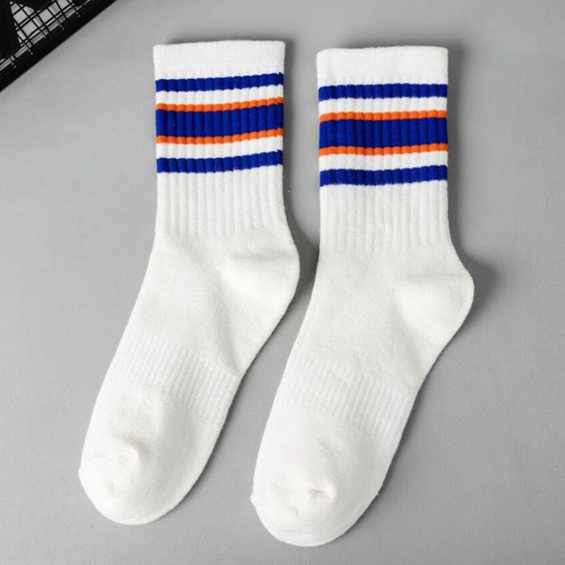 Unisex Men Woman Socks Casual Fashion Striped High Quality Cotton Socks Women Soft Breathable Harajuku Streetwear White Socks