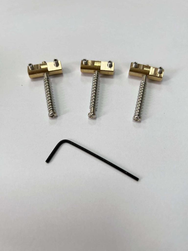 Набор латунного бриджа и седел для электрогитары: Нижняя дека, подставка и струнодержатель TL, набор из 3 предметов.