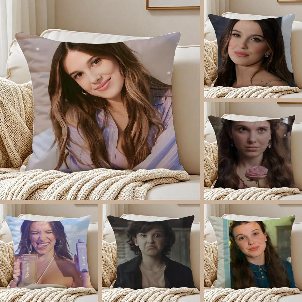 mMillie Bobby Brown Peripheral Cushion Cover Pillowcase Antidustmite living Room Sofa Decor Cushion Room
