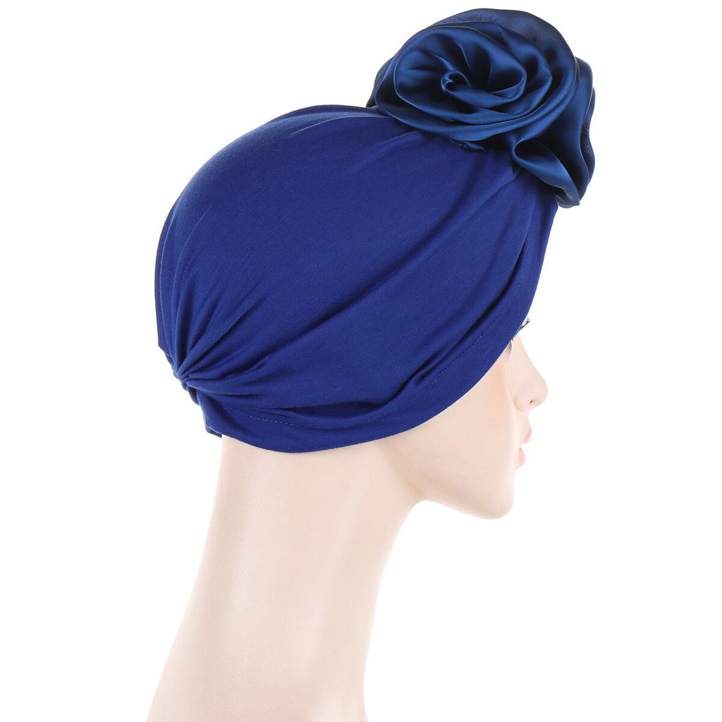 Fashion Women Satin Flower Turban Hat