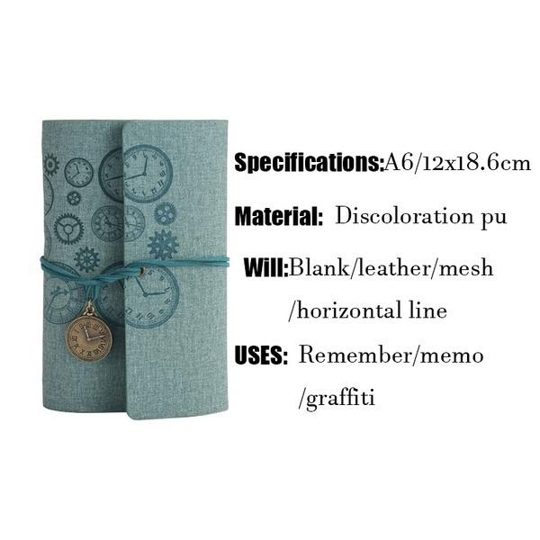 Retro Style Creative Hand Book A6 Spiral Ring Binder Leather Notepad Small Notebook