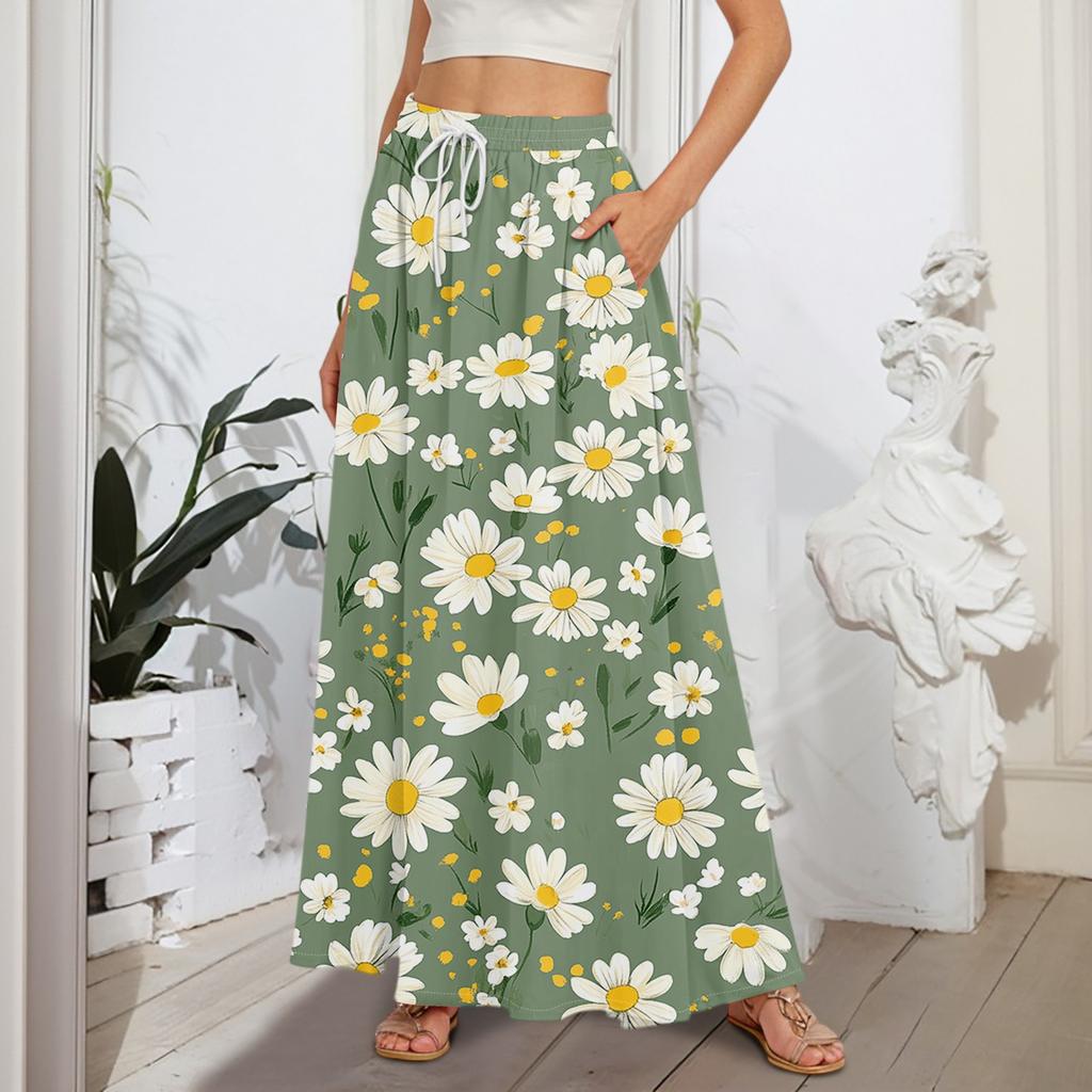 Женские струящиеся расклешенные юбки-макси с оборками и эластичным поясом, элегантные многослойные длинные юбки в стиле бохо