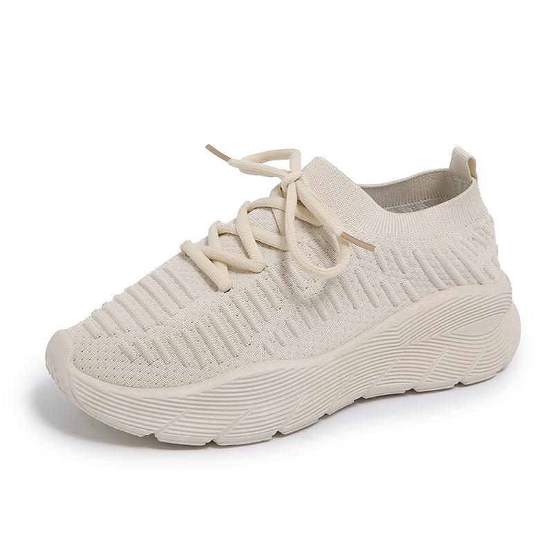 Summer New Flying Woven Shoes Sports Women's Mesh Breathable Student Casual Shoes Flat Running
