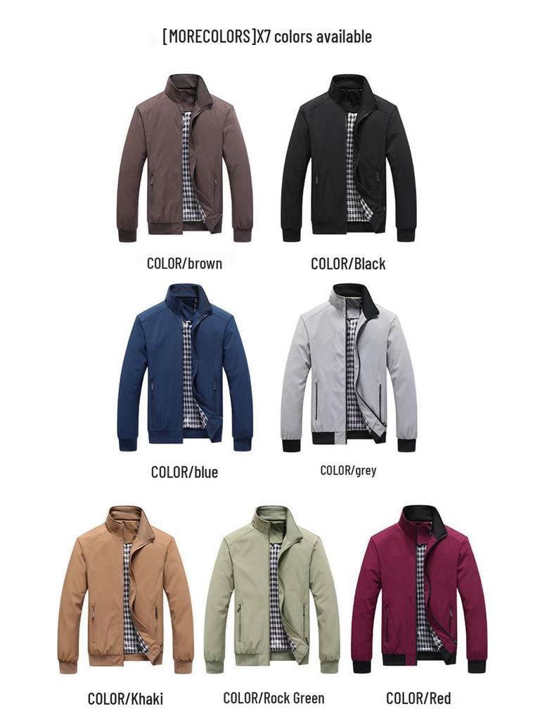 Мужская повседневная легкая однотонная куртка, весна и осень, доступен большой размер