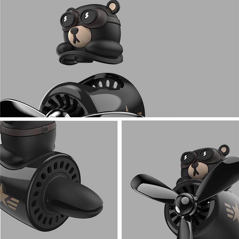 Bear Pilot Car Air Freshener Rotating Propeller Outlet Fragrance Car Accessories