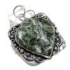 Natural Seraphinite Gemstone Handmade 925 Sterling Silver Pendant 2.17" m7H16