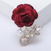 Classic Elegant Design Rose Flower Brooches Pearl Brooch - Sophisticated Pin for Women, Ideal for Blazers, Shawls and Evening Wear Stylish Accessory