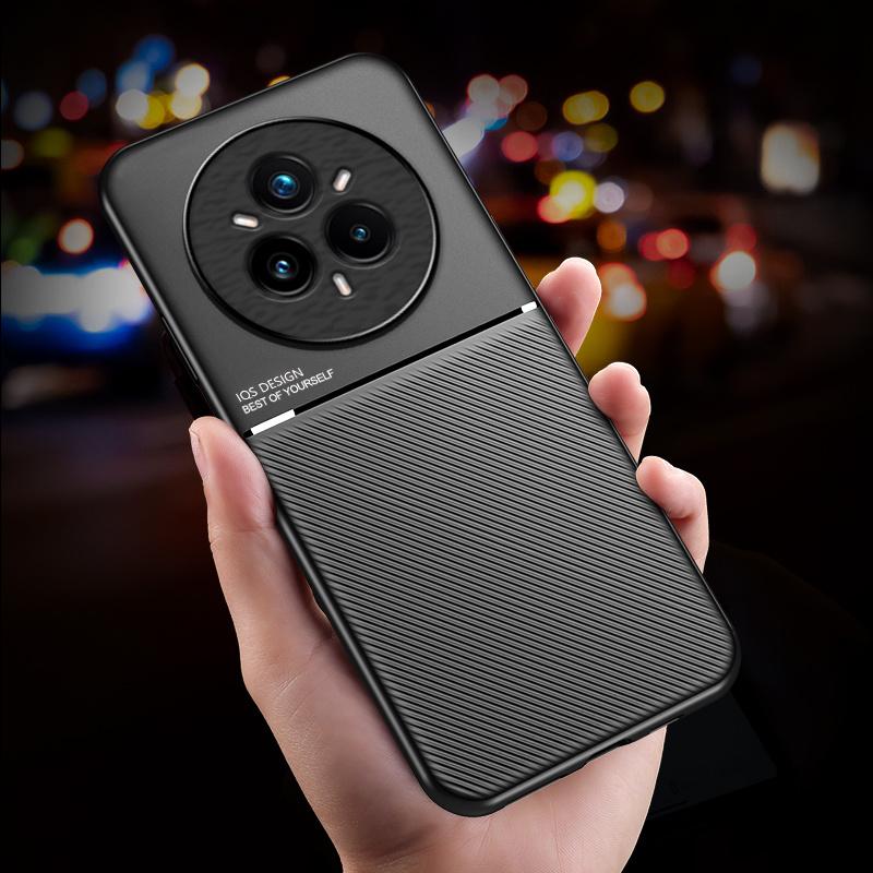 Кожаный PU противоударный чехол для Realme 14 Pro Plus 14Pro 5G чехол мягкий силиконовый автомобильный держатель магнитный Funda для Realme14 Pro