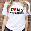 Футболка "Я люблю своего парня" для пар Latest Printed Top Повседневная Мужской Подарок Футболка