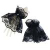 Sexy Lace Bride Wedding Wrist Cuffs Short Mesh Bowknot Fingerless Gloves Elastic Hand Sleeves Prom Accessories For Women
