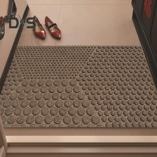 Коврик для двери удаляет грязь, переработанная противоскользящая основа, режущийся геометрический узор, для использования в помещении и на улице, входной коврик для кухни, гаража