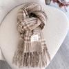 Luxury Plaid Scarf Winter Warm Cashmere Women Long Pashmina Foulard Female Scarves Lady Tassel Shawl Wraps Design New