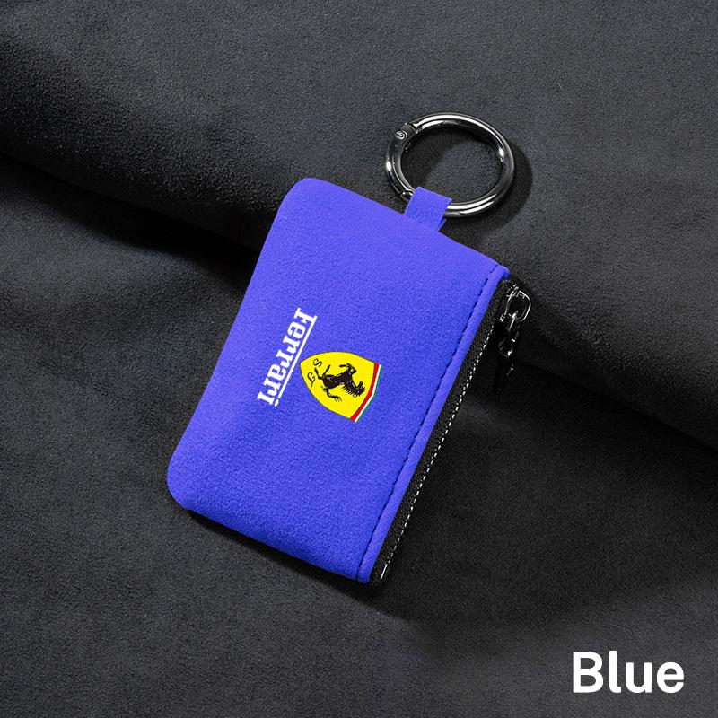 Car Key Bag Cover Case Suede Leather Key Wallet for Ferrari sp3 488 sf90 f40 f8 458 296 Purosangue Roma 599 612 Auto Accessories MQ3
