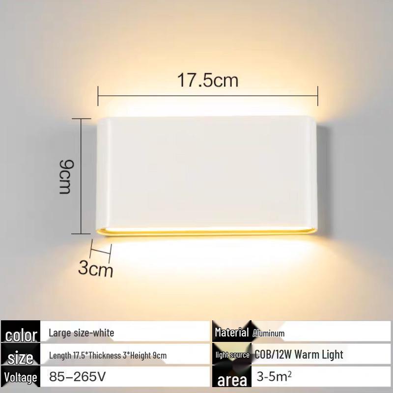 IP65 Waterproof Minimalist LED Up/Down Wall Lamp for Hotel Courtyard Exterior