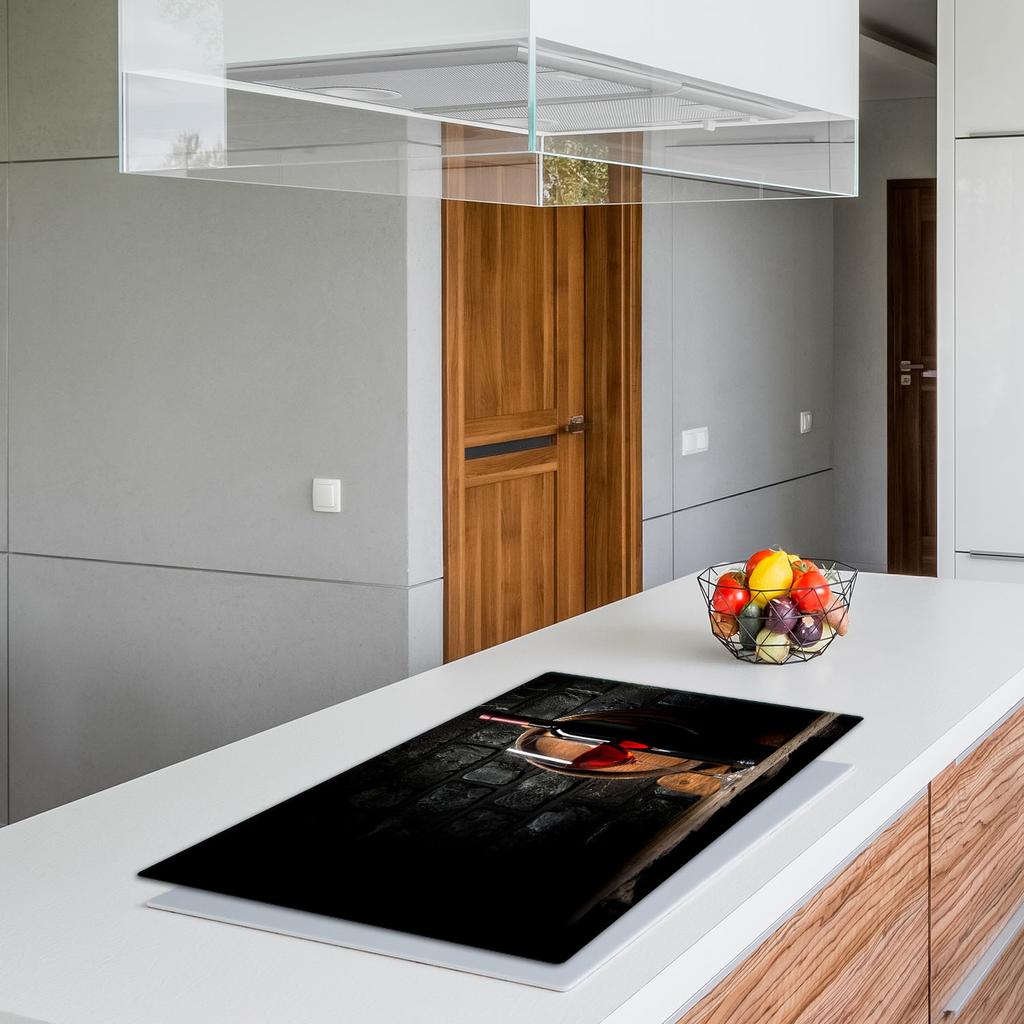 GLASS PROTECTIVE PLATE FOR STOVE 90x52 WINE