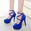 12CM High Heels Women New Round Toe Platform Women's Pumps Buckle Strap Sexy Stiletto High Women Shoes Zapatos De Mujer