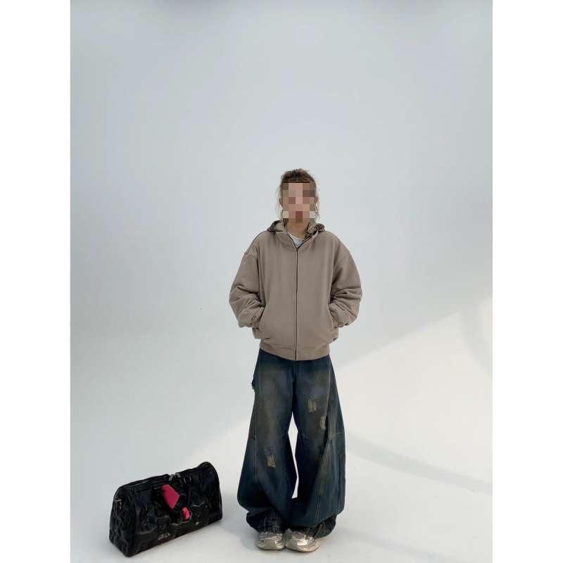 Джинсы JYL Унисекс Широкие Американский Винтаж Рваные Bootcut Деконструированные Прямые Деним