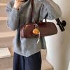 2025 Autumn and Winter New Fashionable Solid Color Simple Casual Commuting Large Capacity Shoulder Bag Underarm Bag Wrist Bag Women