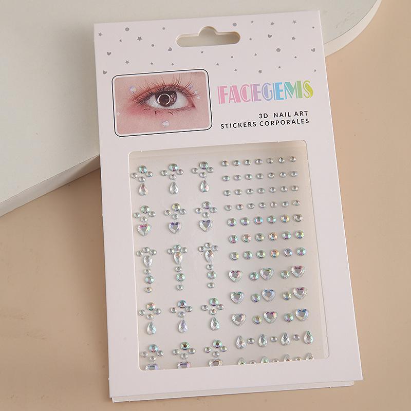 Colored Self-adhesive Rhinestones Sticker Children's Stage Show DIY Face Eye Decoration Acrylic Crystal Diamond Tattoo Sticker