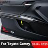 Для Toyota Camry 2018      Нержавеющая сталь Накладка на панель подлокотника внутренней двери автомобиля Декоративные элементы Интерьерные аксессуары