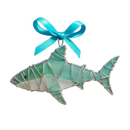 Yousheng Coastal Christmas Ornaments Ocean Themed Sea Glass Ornaments Acrylic Seahorse Dolphin Turtle Nautical Xmas Tree Ornament for Home Party Decor