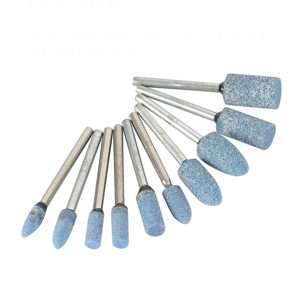 10Pcs 4-10mm Polishing Head Wheel Head Blue Electric Grinding Stone Wheel Abrasive Mounted Stone Dremel Accessories