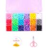 Jewelry Craft Supplies Set Including Multiple Colorful Beads Adjustable Elastics Cord and Storage Box for Bracelets