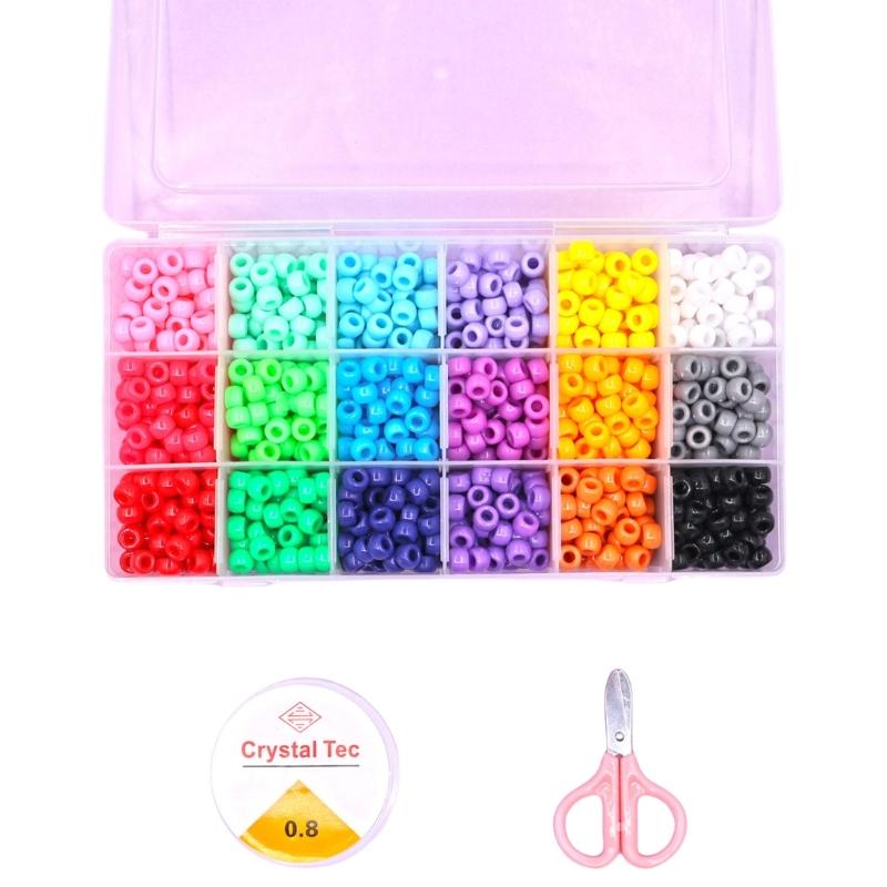 DIY Bracelet Making Set With Resin Beads Plastic Charm and Elastics String for Kids Adults Jewelry Craft Supplies