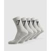 Gymshark Носки Crew Socks 5pk Light Grey Marl I3a1y Gbcn