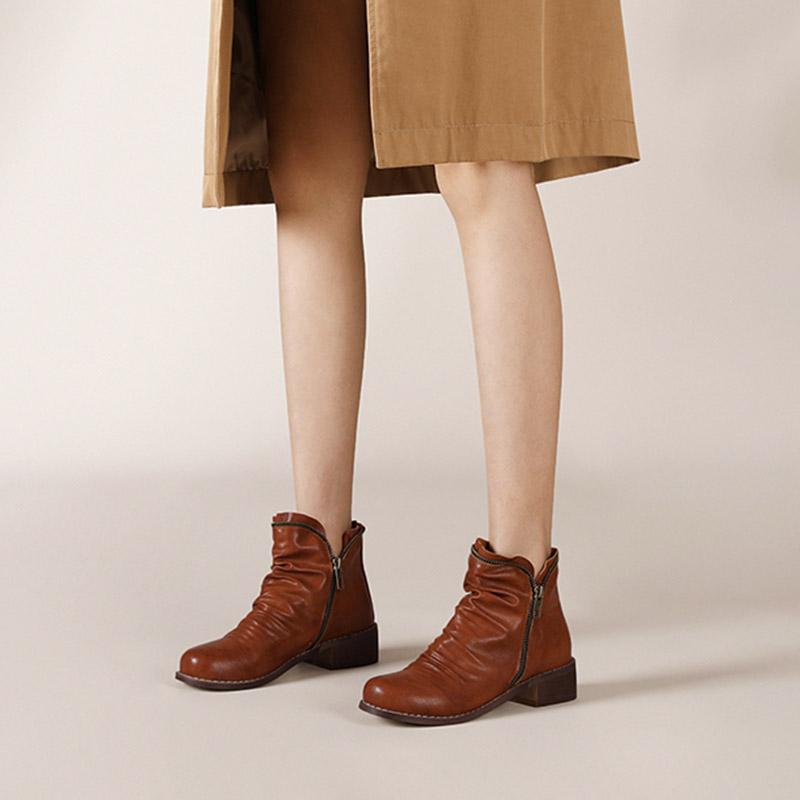 B/Женские короткие ботинки на низком каблуке, новые удобные осенние и зимние ботинки Мартин на толстом каблуке, женская обувь большого размера в стиле ретро