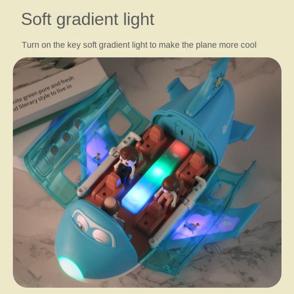 Plastic LED Lights Music Airplane Toys Blue/Pink Aircraft Toy Aircraft LED Plane Model  Kids