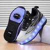 New Runaway Shoes Boys Summer Children Pulley Sneakers Roller Skates Double Wheel Breathable Burst Shoes Boys