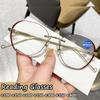Women Men Luxury Rimless Reading Glasses Fashion Design Round Gradien Eyewear Trendy New Ladies Far Sight Eyeglasses Degrees