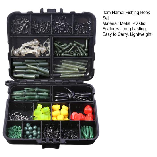 Fishing Hooks Accessories Set with Storage Case Rust Resistant Lightweight Compact Portable Fishing Rig Kit