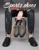 Men's Genuine Leather Breathable Casual Non-Slip Driving Shoes for Autumn/Winter - Mid-Aged Dad Style.