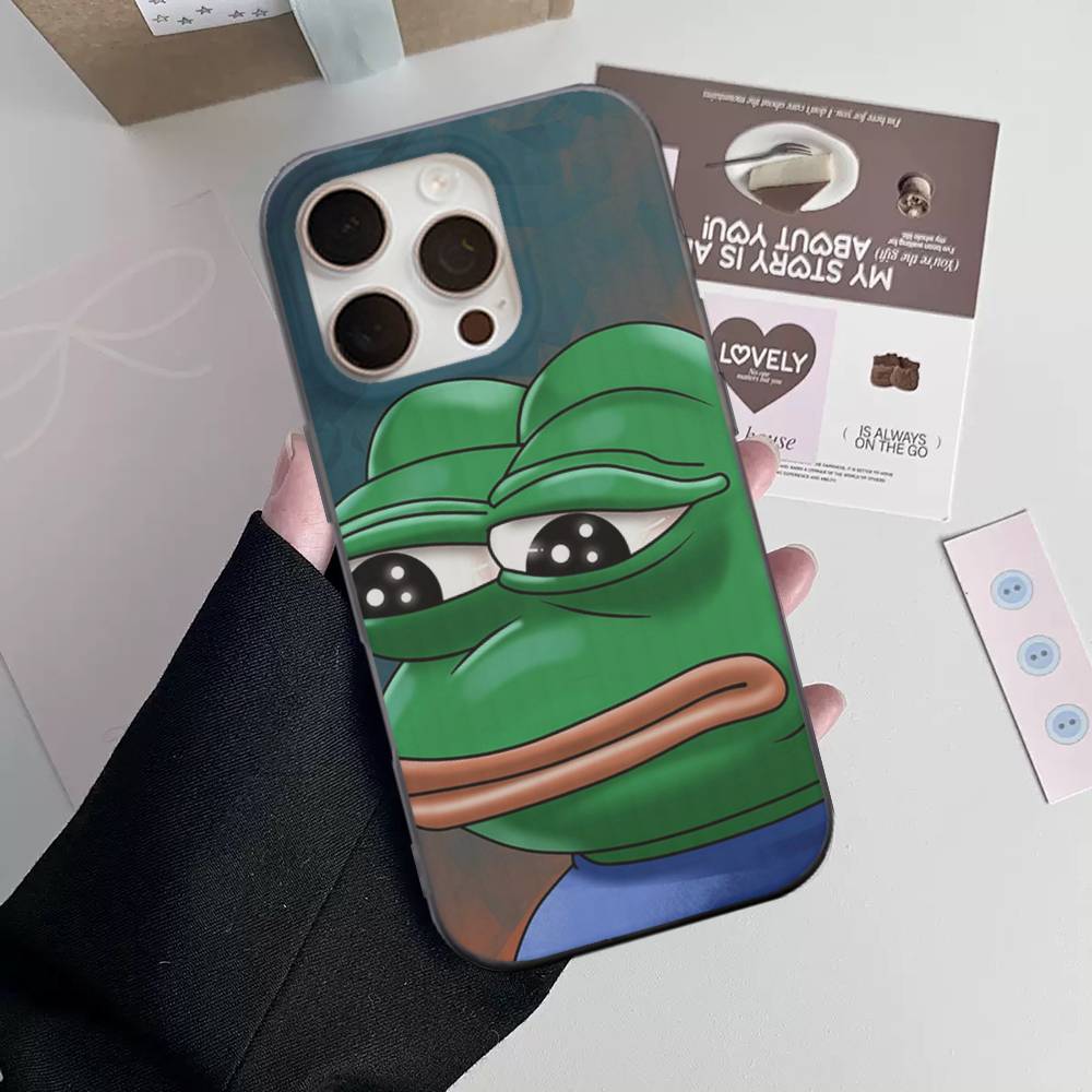 Интернет-мем Пепе Лягушонок Грустный Чехол для Телефона для IPhone 17 16 15 14 Plus 11 12 13 Pro Max Ударопрочная Защита Мягкая Задняя Крышка