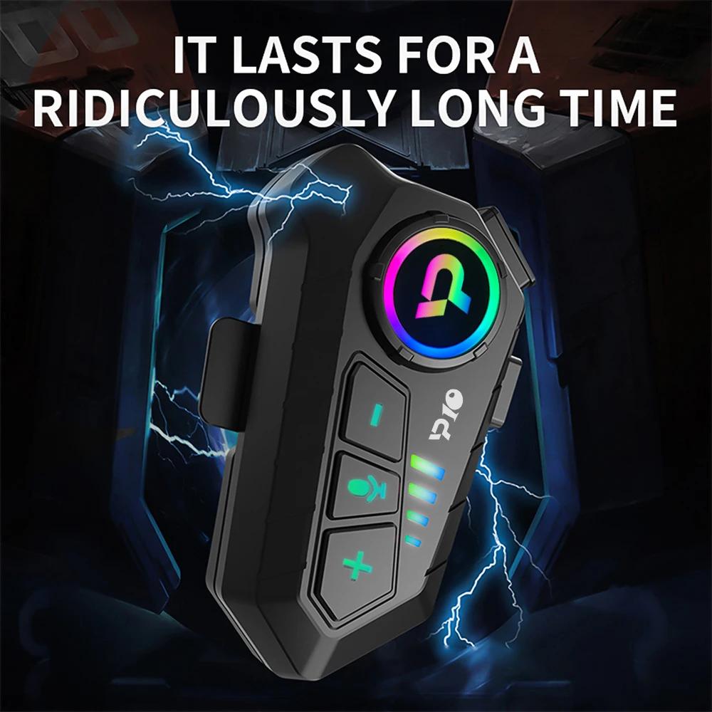 V5.3 Motorcycle Helmet Headset Wireless Bluetooth Earphone IP65 Waterproof Noise Reduction Supports Handsfree Call Voice Control