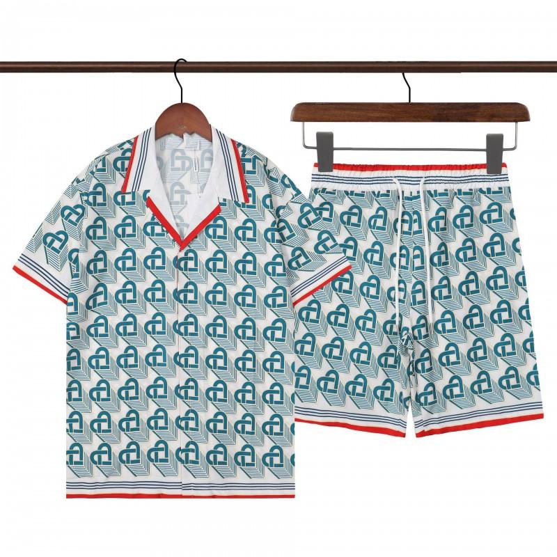 Mens Short Sleeve Shorts Set Trendy Loose Streetwear Casual Two-Piece Outfit