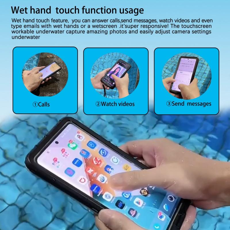 Waterproof Phone Case OPPO VIVO Up To 6.9 Inch Screen Shockproof Full Cover With Kickstand PC Material