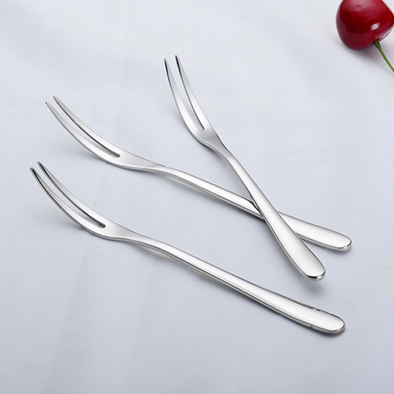Вилка для фруктов из нержавеющей стали, западные столовые приборы, маленькая вилка, вилка с двумя зубцами, десертный торт