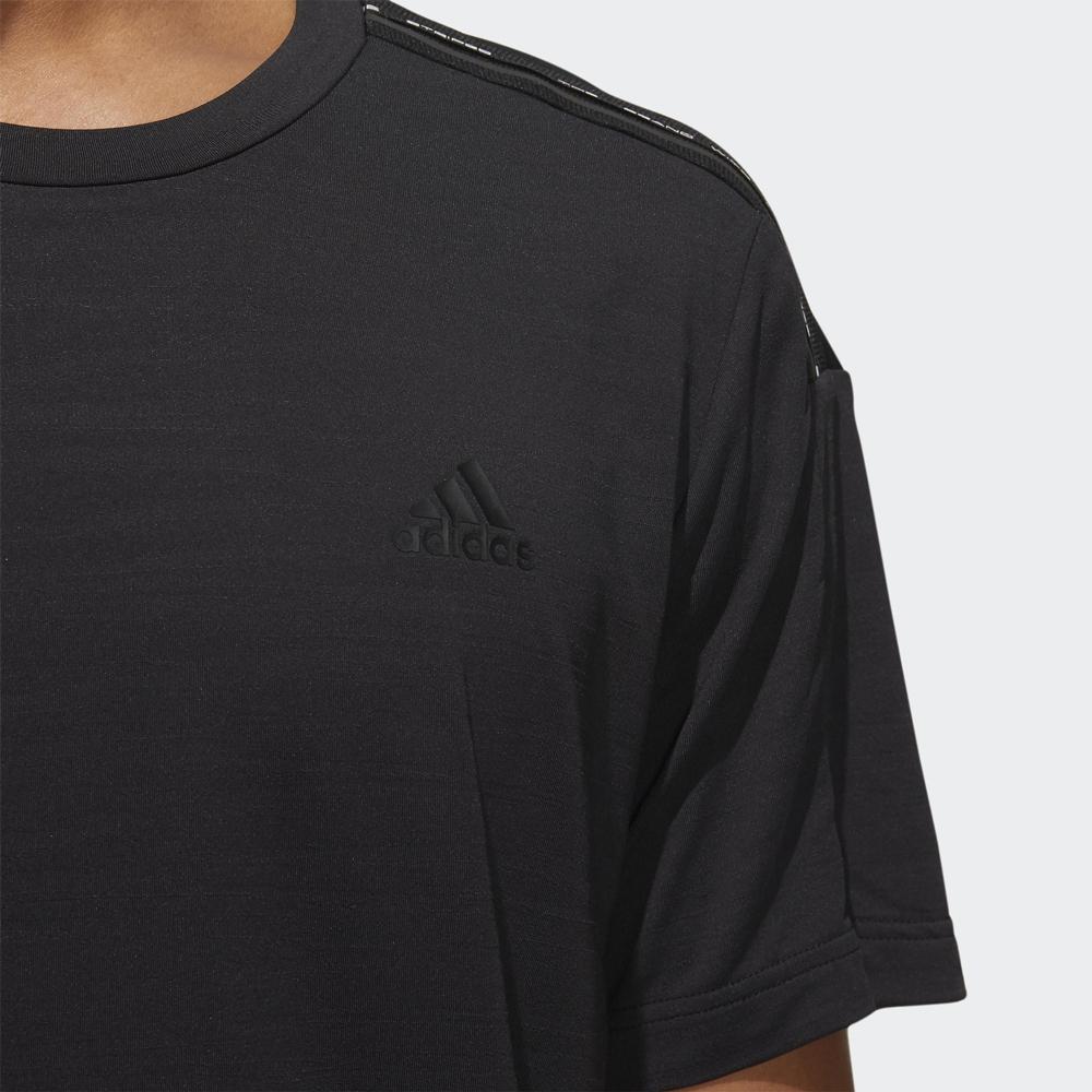 adidas Однотонная дышащая футболка с круглым вырезом и коротким рукавом с логотипом, мужские топы черного цвета HE9940