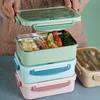 Portable Lunch Box 304 Stainless Steel Leakproof Microwave Heating Divided Food Containers with