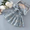 Girls Summer Floral Dress New Children's Baby Fashionable Dress Baby Girl Bow Princess Dress